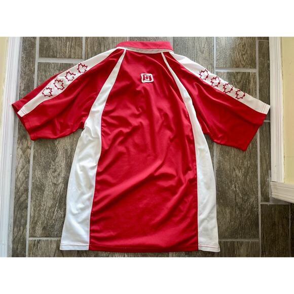 Canada Athletics Canadian Vintage Red Polo Jersey Men's LARGE - Picture 5 of 5
